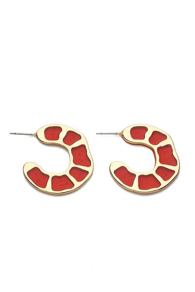 Modex Red Candy Stone Earrings
