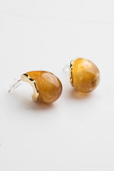 Modex Altın Akrilik Damla Küpe