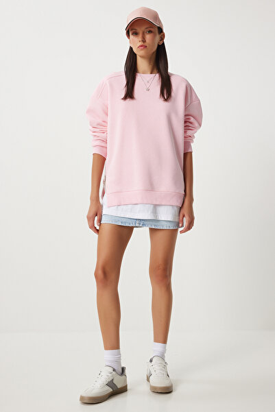 Lovelyİstanbul Φούτερ με ροζ φερμουάρ με λεπτομέρειες - LUB0003