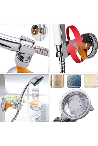 Berev Vakumlu Vantuzlu Duş Askısı Mafsal Duş Başlığı Tutucu Askı 360 derece A...