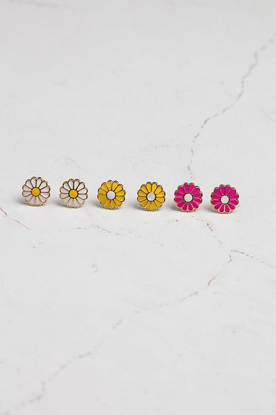 Modex Colorful Enamel Multiple Daisy Earrings