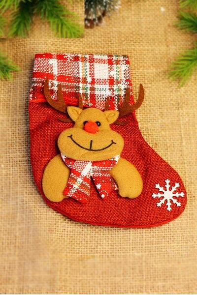 Patladı Gitti Коледна украса чорап с дизайн на северен елен 16 см