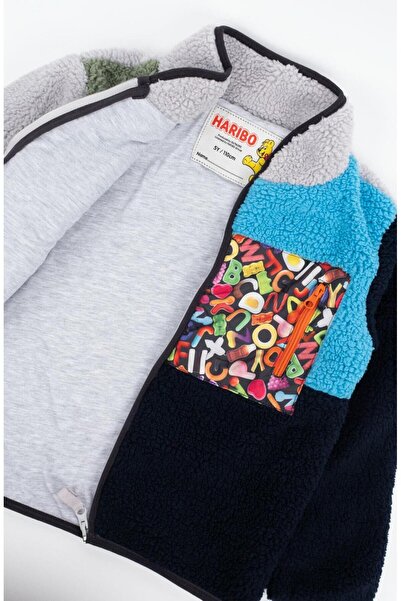 Haribo Boy's Zippered Plush Sweat 4-10 Years Gray