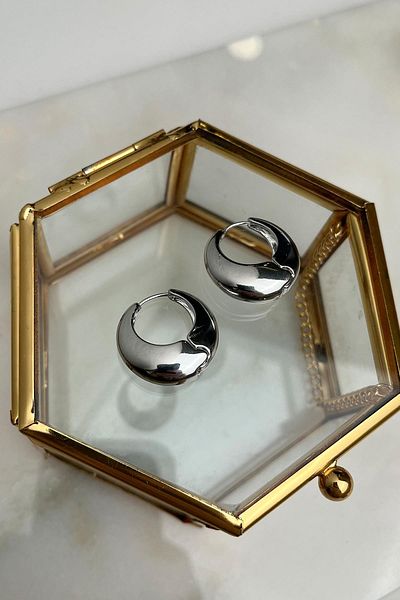 Modex أقراط دائرية منحنية (قطر داخلي 1 سم)
