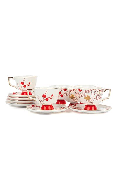 Mikasa Moor Poppy Set of 6 Coffee Cups 90Cc