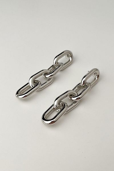 Modex Silver Color Chain Earrings