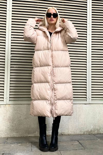 Madmext Mad Girls Beige Long Puffer Coat MG1303