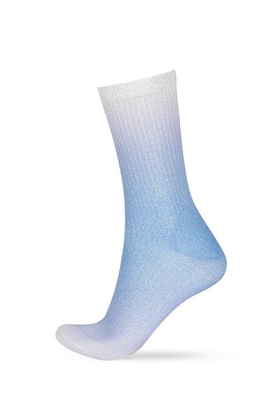 BONY SOCKS Ярко сини дамски чорапи до глезена - с брокатени детайли