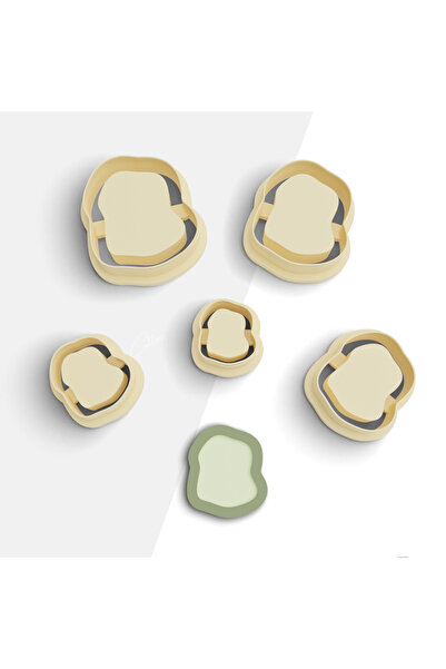 brocutters قالب قطع من طين البوليمر على شكل عضوي منقوش، قالب حلق، قاطع طين، 5...