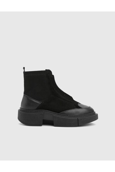 İLVİ Huib Hakiki Süet Deri Kadın Siyah Bot