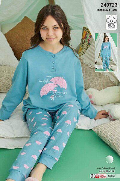 REMSA Girl's Blue Cotton Baby Pajama Set - 240723