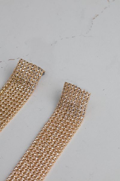Modex Solid Brass Zircon Stone Dangle Earrings