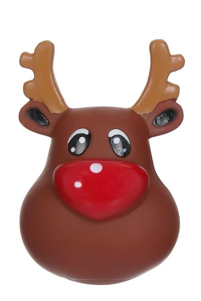 Sole Christmas Deer Design Rubber Dog Ball with Characteristic Sound -23 cm Diameter, Christmas Dog Gifts