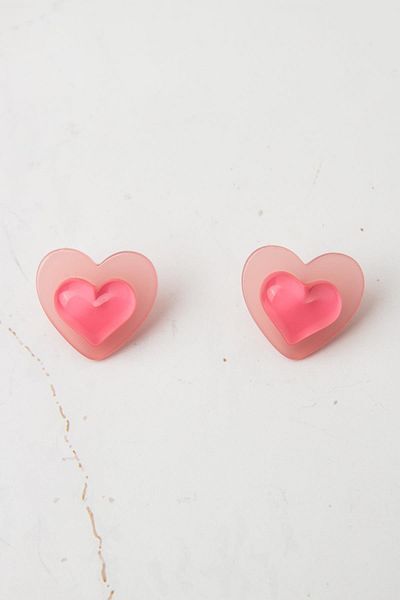Modex Acrylic Heart Earrings