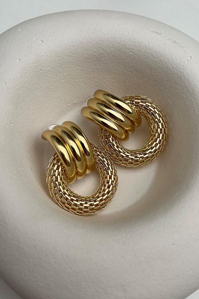 Modex Nesting Circle Earrings (En:1,5Cm Size:4Cm)
