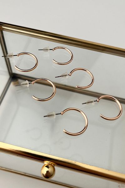 Modex Rose Multiple Patterned Hoop Earrings