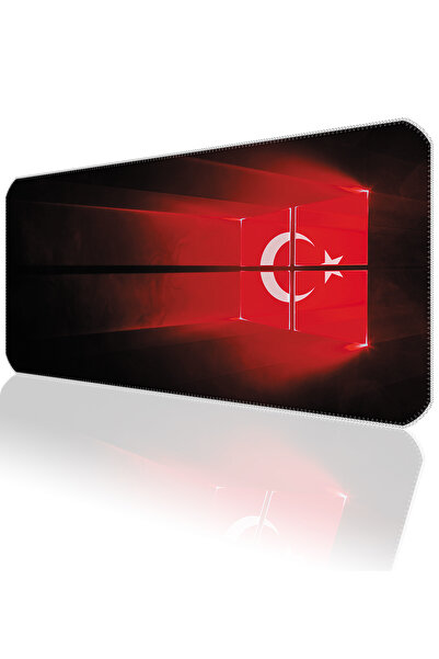 ilyuka 70x30 Türk Bayrağı ilyuka MP017030 Büyük Boy XL Gaming Mousepad Dikişl...