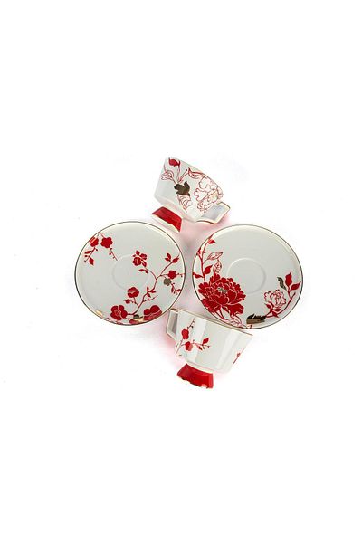 Mikasa Moor Poppy Set of 6 Coffee Cups 90Cc