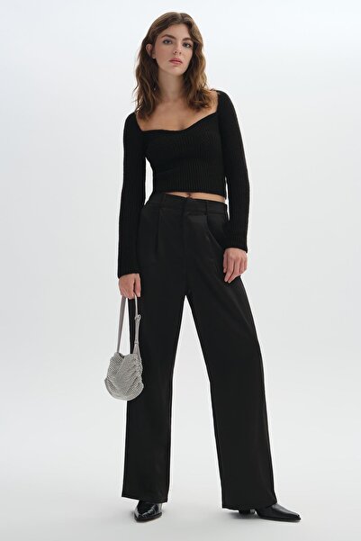 SHERIN Siyah Uzun Kollu Triko Kazak