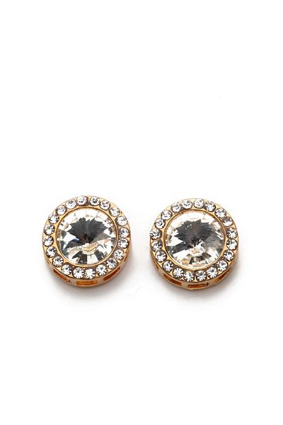 Modex White Stone Round Earrings