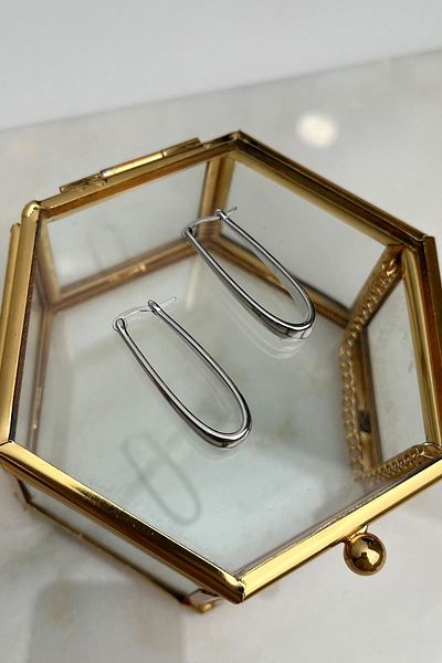 Modex Plain Plate Oval Earrings (Size:3,5Cm)