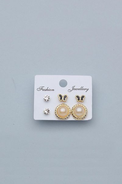 Modex Set of Multiple Earrings with Pearls
