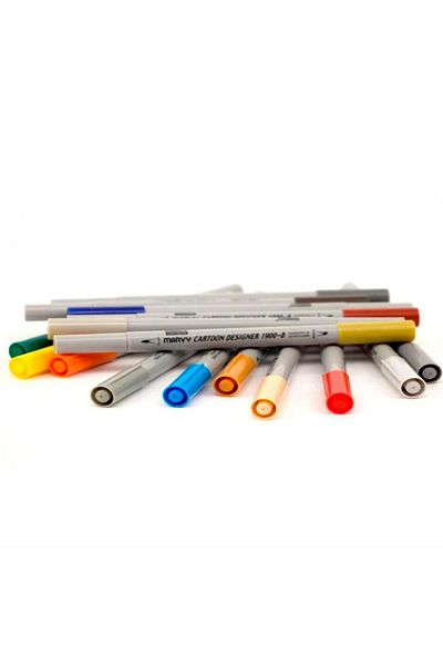 ADEL OYUNCAK Marvy 1900b-s/12 Gray Graphic Marker Pen