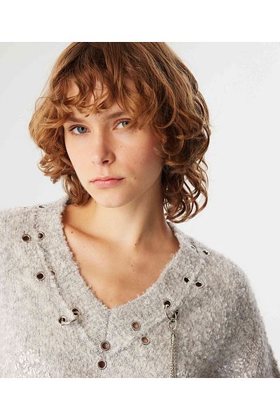 Twist Sweater with Metal Accessories