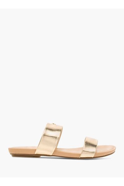 Celeste Women's Strap Detail Flat Slip-On Sandals