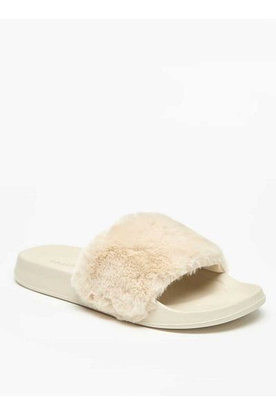 Celeste Women's Faux Fur Textured Slip-On Slides