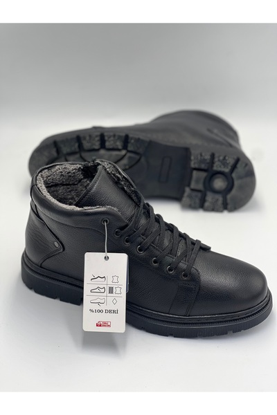 GÜLERSHOES Guaranteed Genuine Leather Sheepskin Waterproof Sheepskin Non-Slip Sole Size 40-41-42-43-44 Boots