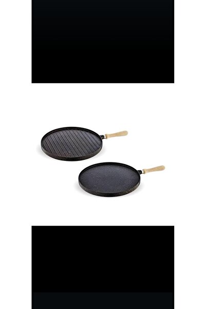 asc.home çift taraflı döküm bazlama tavası 32 cm