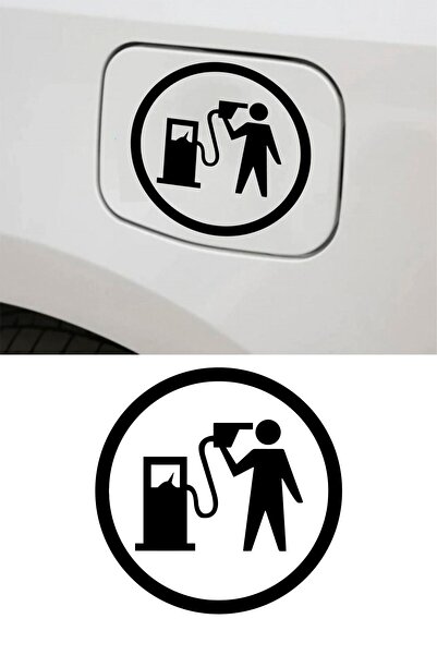 New Jargon ملصق خزان بنزين مقاس 13 × 13 سم لخزان وقود السيارة باللون الأسود