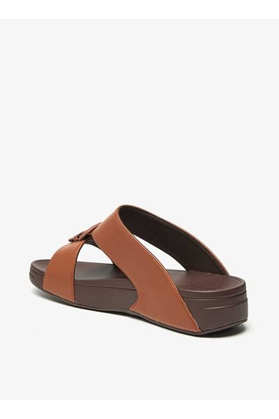 Le Confort Solid Slip-On Sandals with Buckle Accent