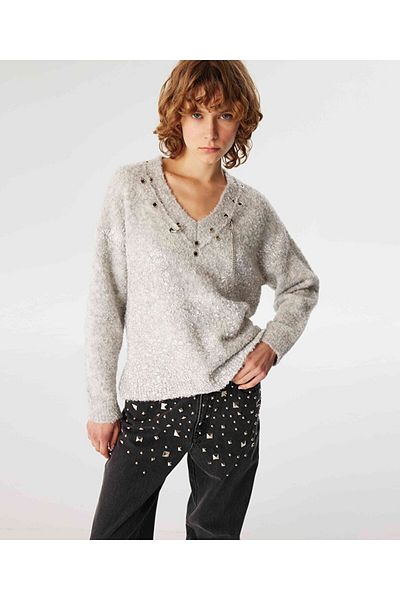Twist Sweater with Metal Accessories
