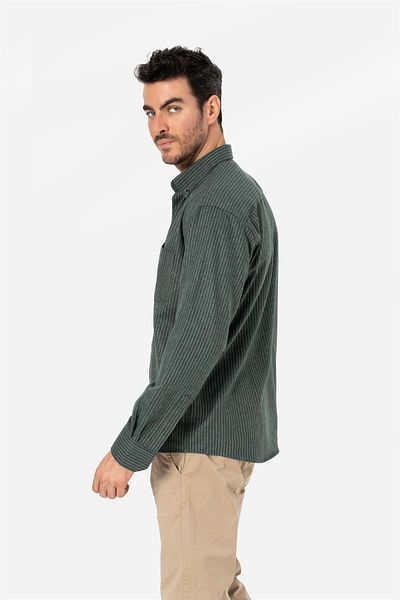 Brothers ΑΝΔΡΙΚΟ COMFORT FIT ΜΑΚΡΥΜΑΝΙΚΟ ΠΟΥΚΑΜΙΣΟ ΦΑΝΕΛΑ ΜΟΝΗ ΤΣΕΠΗ HUN LS ΠΡΑΣΙΝΟ-ΜΠΕΖ B01.242.529
