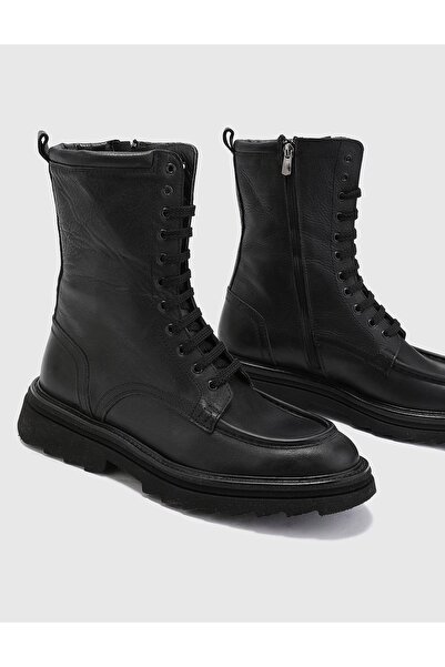 İLVİ Denis Hakiki Deri Erkek Siyah Bot