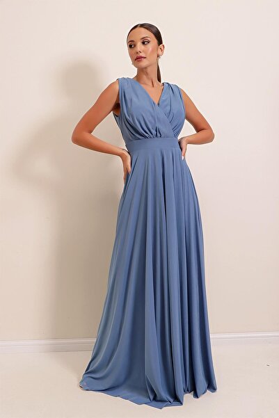 By Saygı Dlouhé tylové šaty s výstřihem do V vpředu, vzadu
