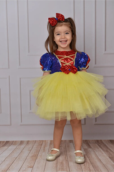 ABİYEKİDS Pamuk Prenses Kostümü Parti Doğumgünü Konsept Midi Boy Katkat ABY183