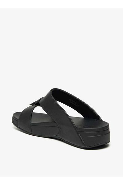 Le Confort Solid Slip-On Sandals with Buckle Accent