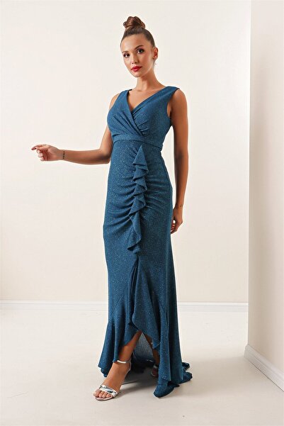 By Saygı Dvouřadé šaty s výstřihem na přední straně