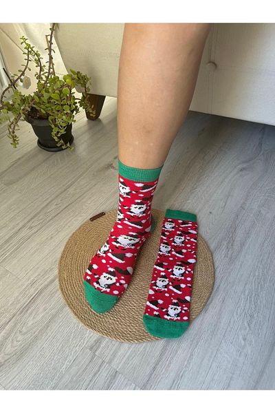 MAZEN Christmas Patterned Combed Cotton Knitted Socks - Quality, Size 36-41 (1 Piece)