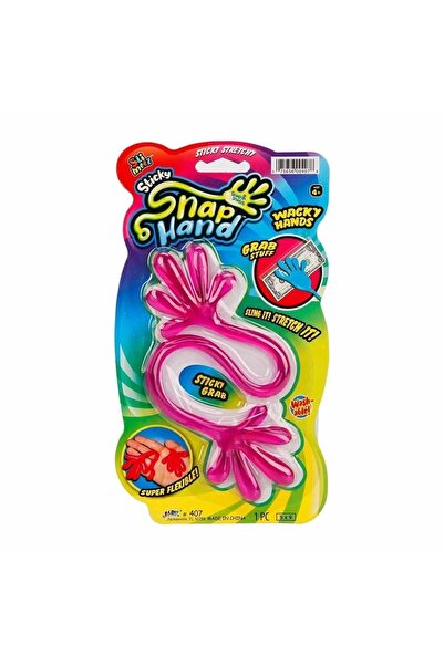 Oyunsal Süper Esnek Eğlenceli Yapışkan El Snap Hand İki Uçlu Yapışan El - Pembe