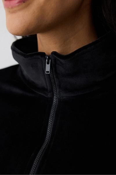 Penti Soft Velvet Elasticated Black Jacket