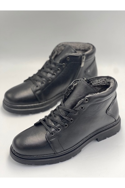 GÜLERSHOES Guaranteed Genuine Leather Sheepskin Waterproof Sheepskin Non-Slip Sole Size 40-41-42-43-44 Boots