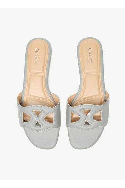 Celeste Women's Cutout Detail Slip-On Flat Sandals