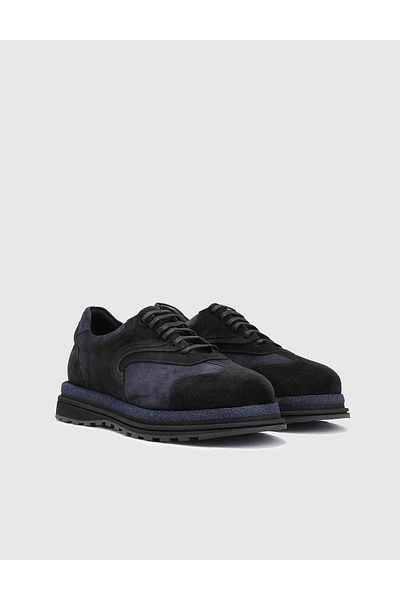 İLVİ Lancelot Genuine Suede Leather Men's Navy Blue Sneakers
