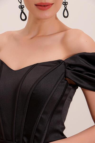 By Saygı Φόρεμα μακρύ σατέν με επένδυση στο πλάι