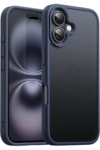 Yesido İphone 16 Kılıf Mat Smoth Touch Kamera Yükseltili Metal Çerceveli Hass...