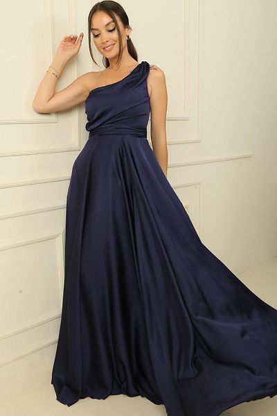 By Saygı Drapiertes, gefüttertes One-Shoulder-Crêpe-Kleid